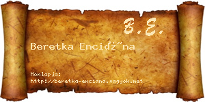 Beretka Enciána névjegykártya